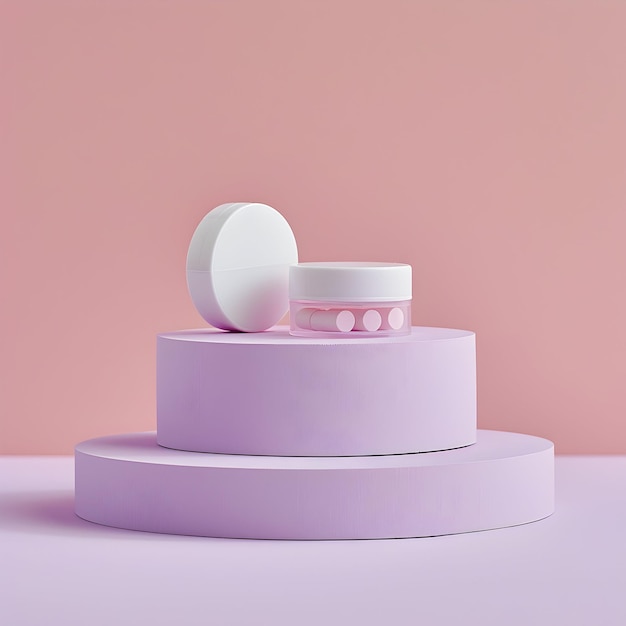 Photo a model of a tube of cream sits on a pedestal