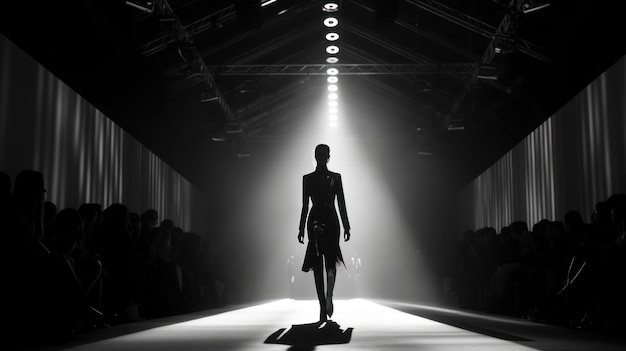 Model walking on the catwalk