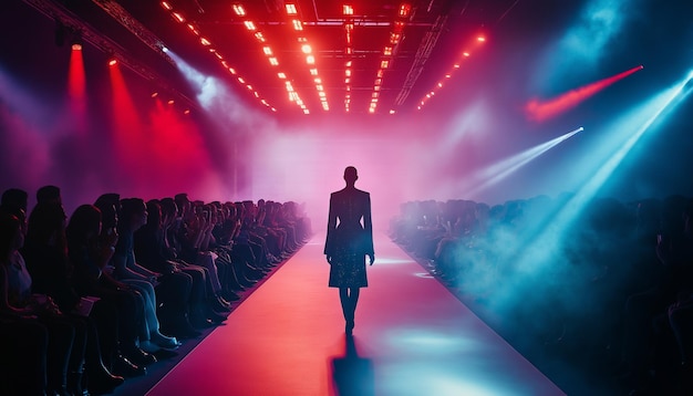 a model walks down a runway wearing a suit and a suit