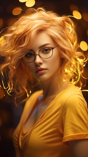 model wearing glasses