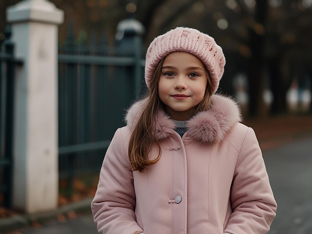 Photo the model wears a winter coat by fashion business