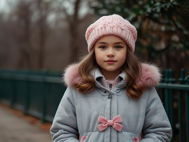 The model wears a winter coat by fashion business