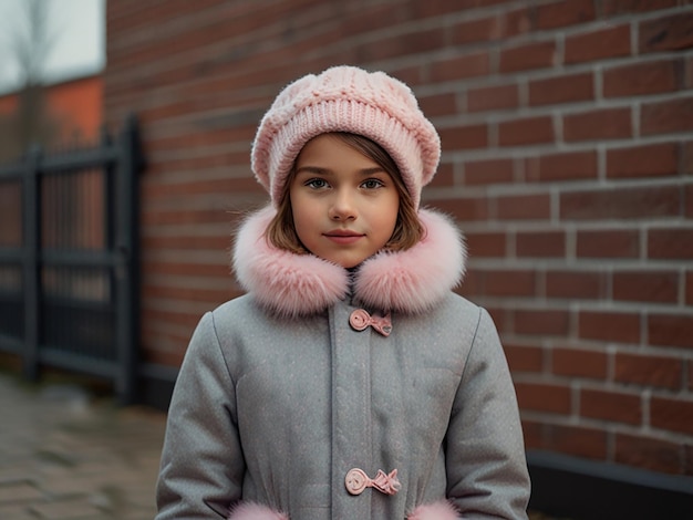 The model wears a winter coat by fashion business