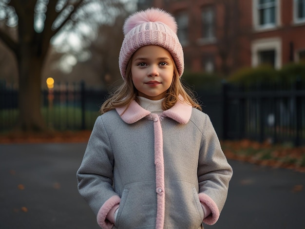 The model wears a winter coat by fashion business