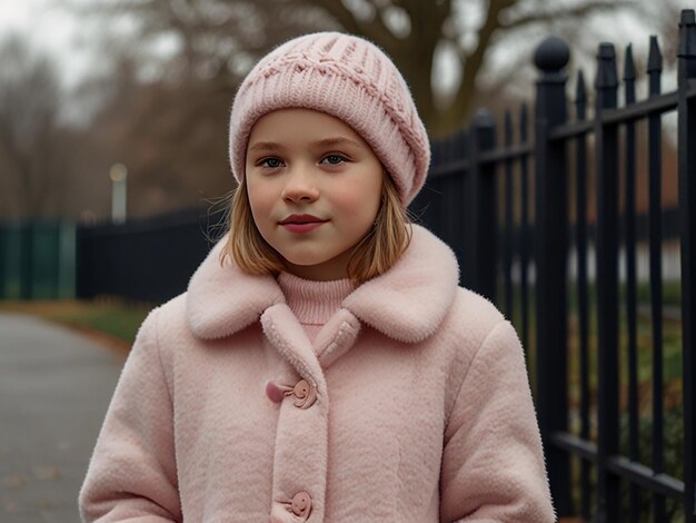 The model wears a winter coat by fashion business