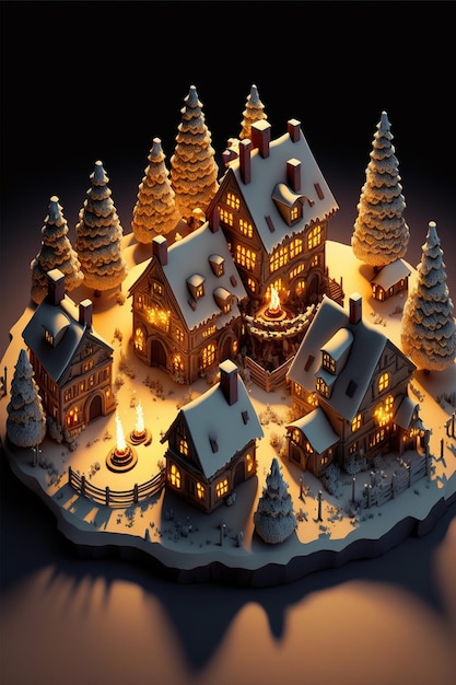 Model winter Christmas village