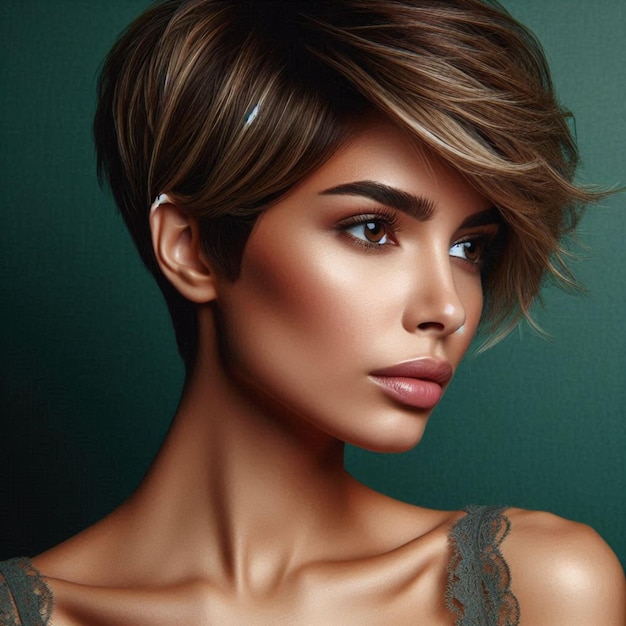 a model with a haircut that says  free  on the side