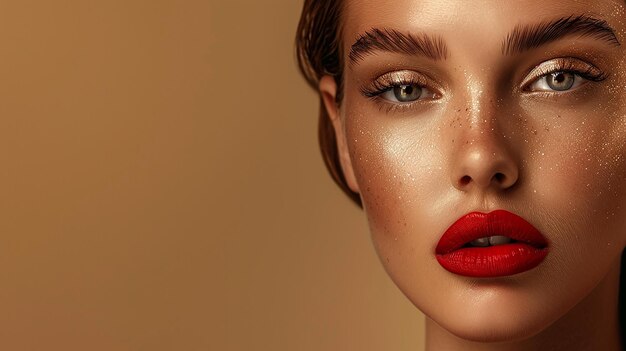 a model with red lips