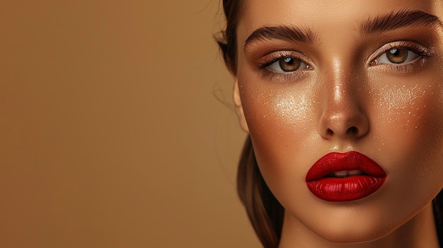 a model with red lips