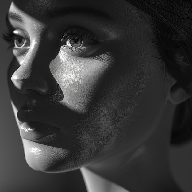 a model of a woman with a shadow on her face