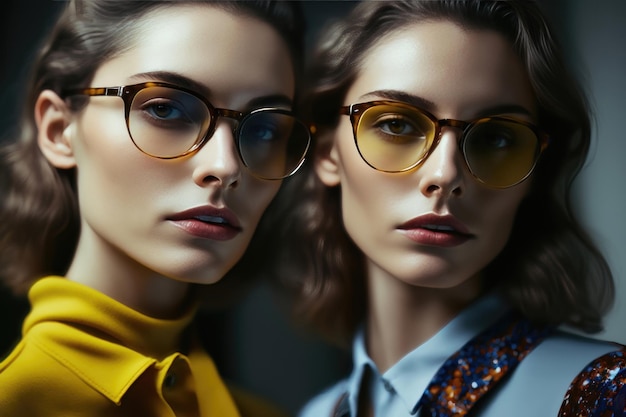 Models wearing eyeglasses and sunglasses AI generated