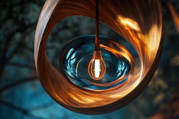 Photo modern 3d an abstract bubble pendant light