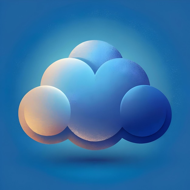 Photo a modern 3d cloud icon rendered in a soft textured blue and white color scheme