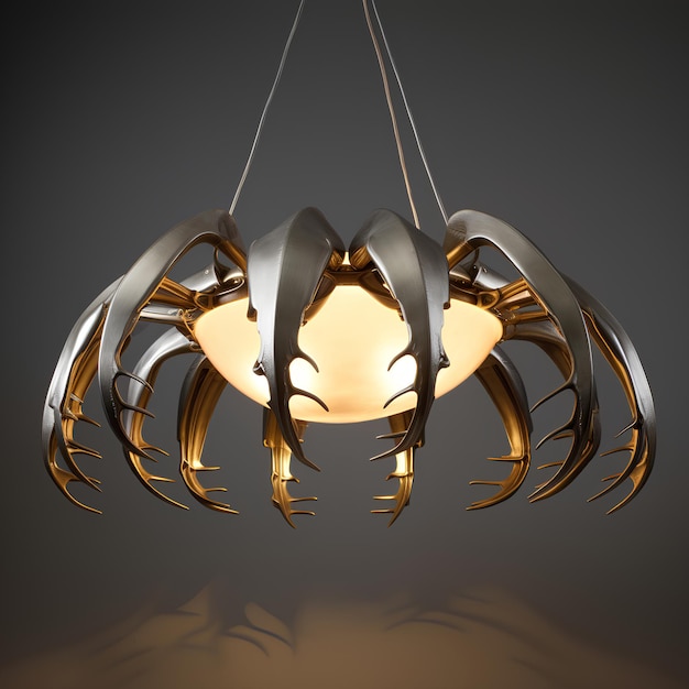 Modern Abstract Chandelier with Crab as the Element