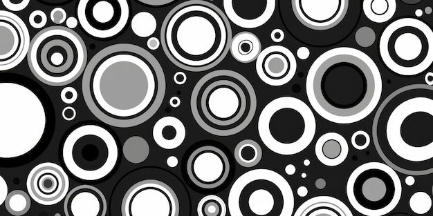 Photo modern abstract circles in timeless black and elegant white colors for artistic appeal