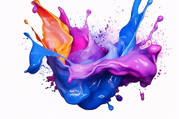 Modern abstract colorful bright liquid paint fluid background texture