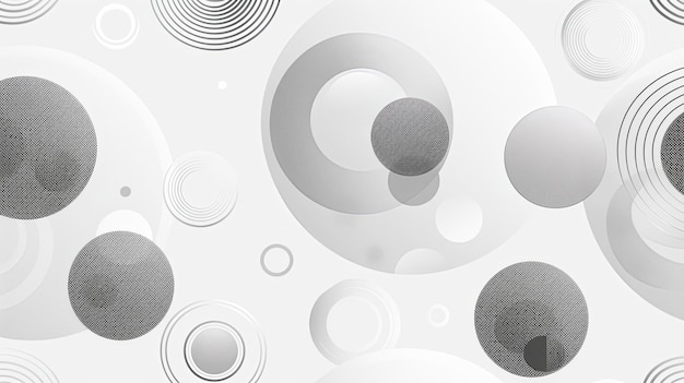 Photo modern abstract composition with overlapping circles and dots in grayscale