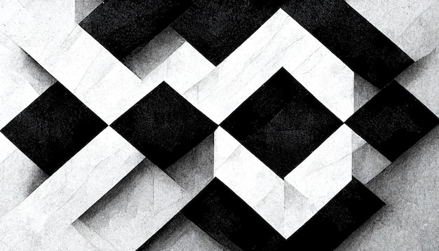 Modern abstract dynamic shapes black and white background with grainy paper texture Digital art