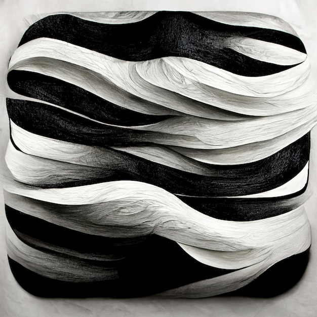 Modern abstract dynamic shapes black and white background with grainy paper texture Digital art