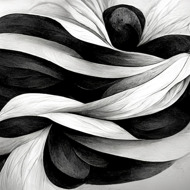 Modern abstract dynamic shapes black and white background with grainy paper texture Digital art