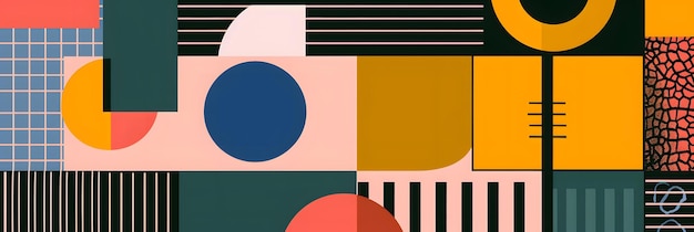 Modern Abstract Geometric Shapes in Bold Colors