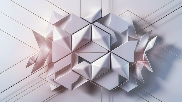 Photo modern abstract geometric shapes with gradients on white background