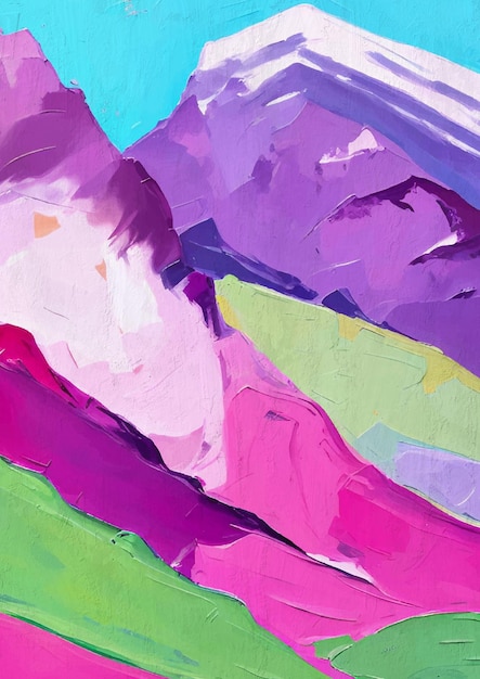 Modern Abstract Landscape Mountain Painting