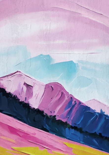 Modern Abstract Landscape Mountain Painting