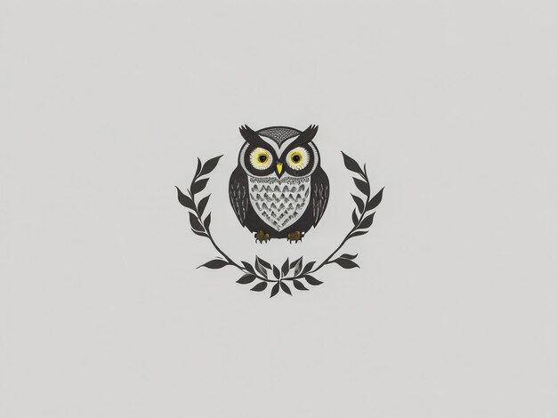 Photo modern abstract owl logo template owl bird line art