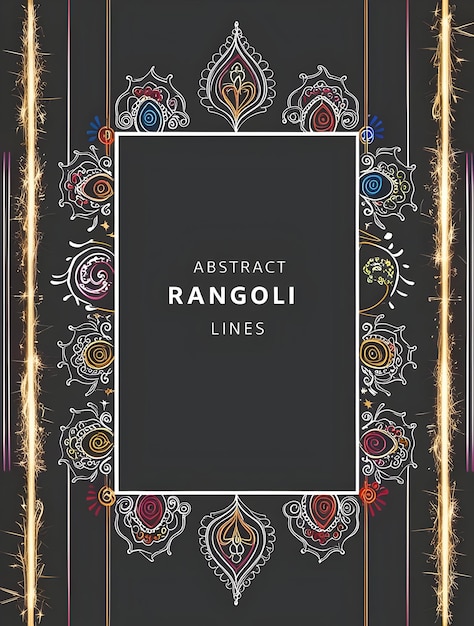 Modern Abstract Rangoli Sparkler Line Border Frame for Festive Promotions Minimalist Design with