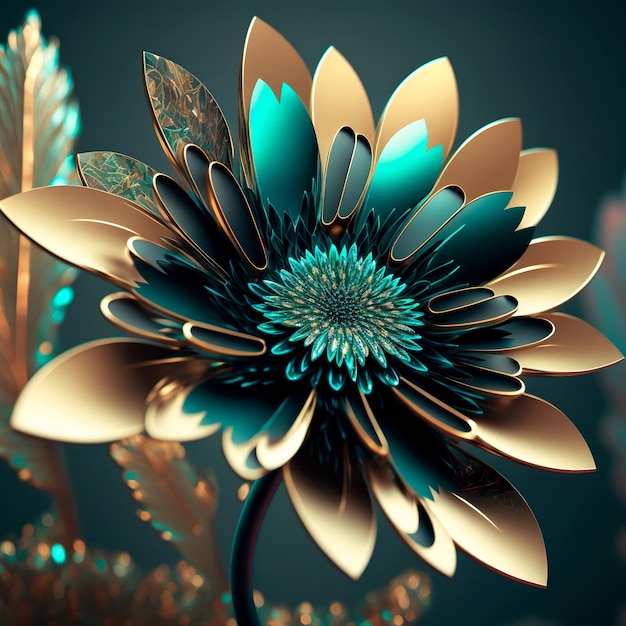 Modern abstract realistic flower on a background