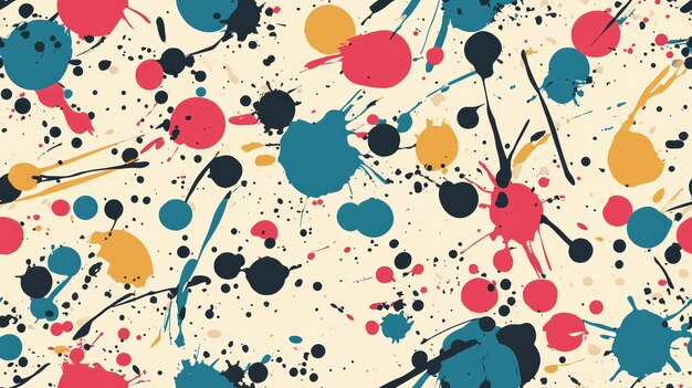 Photo modern abstract vibrant seamless background with colorful paint splashes and dynamic patterns for creative design projects