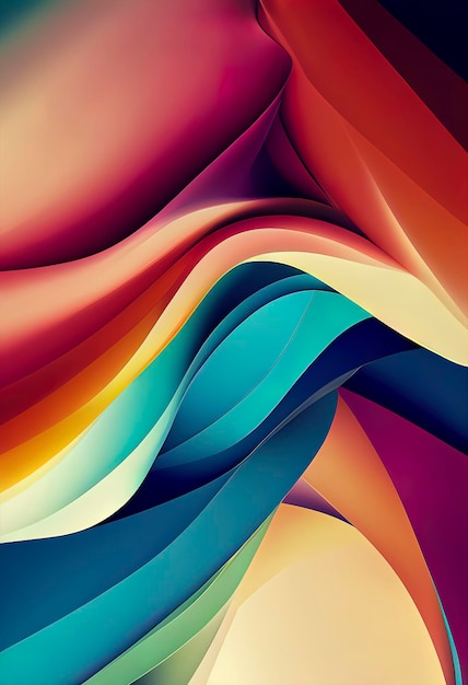 Modern Abstract Wallpaper Reflective 3D Render