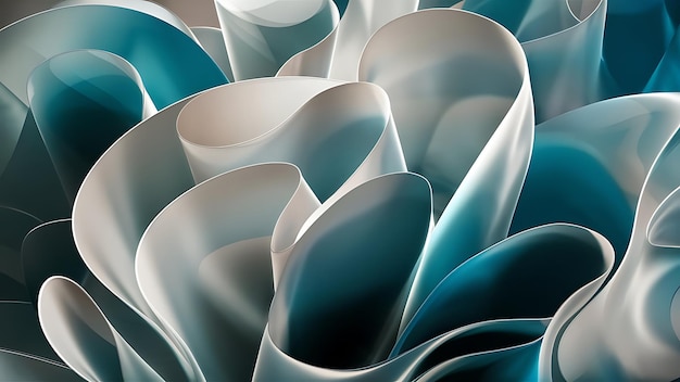 modern abstract wallpaper with curvy layers and folds 3d rendering background