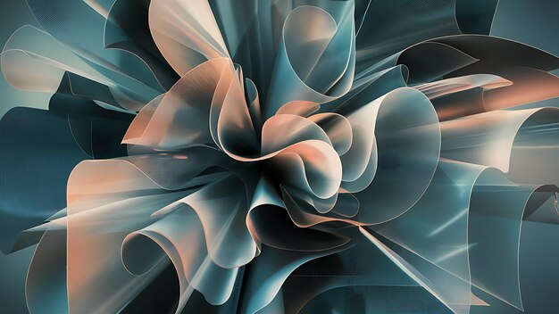 modern abstract wallpaper with curvy layers and folds 3d rendering background