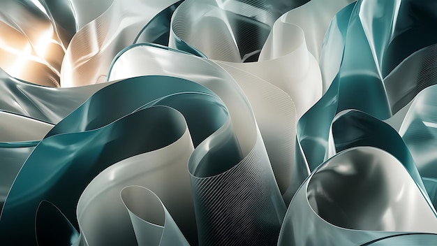 modern abstract wallpaper with curvy layers and folds 3d rendering background