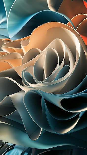 modern abstract wallpaper with curvy layers and folds 3d rendering background