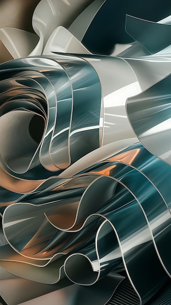 modern abstract wallpaper with curvy layers and folds 3d rendering background