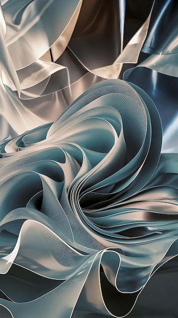 modern abstract wallpaper with curvy layers and folds 3d rendering background