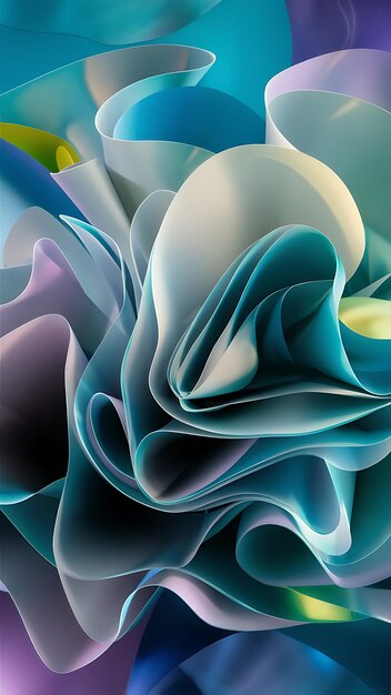 modern abstract wallpaper with curvy layers and folds 3d rendering background