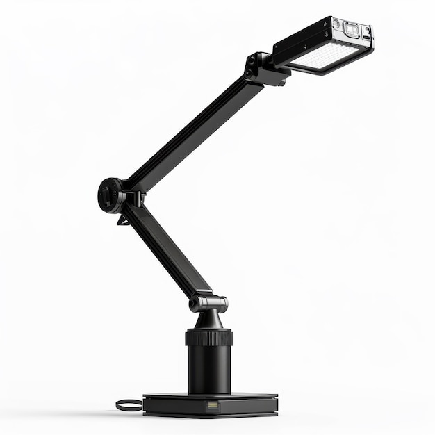 Modern adjustable black desk lamp with articulated arm and led light