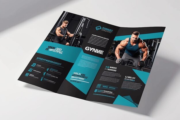 Photo modern aesthetic gym bifold brochure template