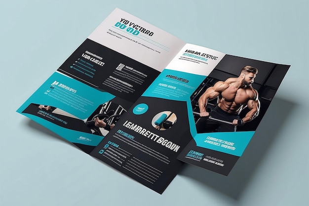 Modern Aesthetic Gym Bifold Brochure Template