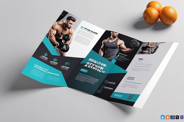 Modern Aesthetic Gym Bifold Brochure Template