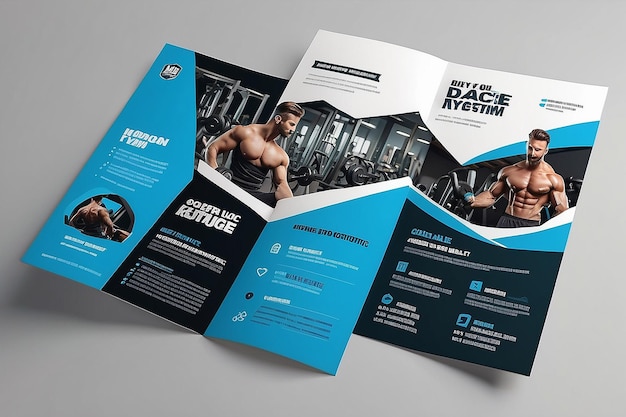 Modern Aesthetic Gym Bifold Brochure Template