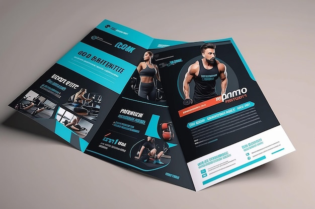 Modern Aesthetic Gym Bifold Brochure Template