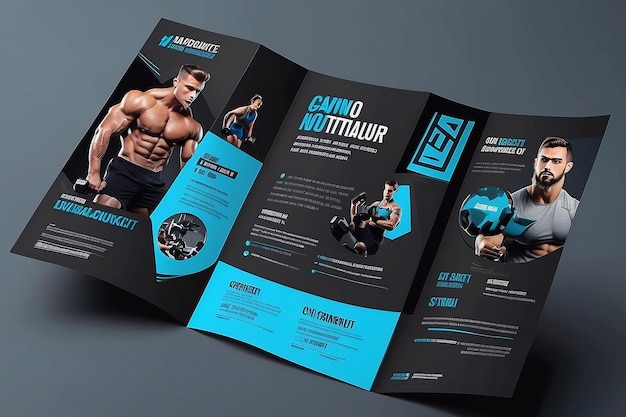 Photo modern aesthetic gym bifold brochure template