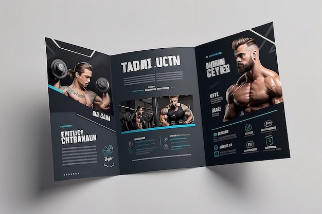 Photo modern aesthetic gym bifold brochure template