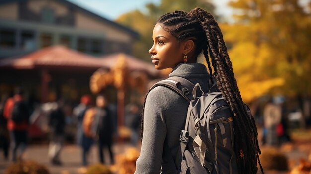 Modern African American Girl with Braided Hair