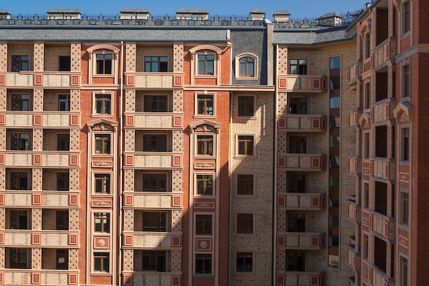 Modern apartment complex design. Building under construction